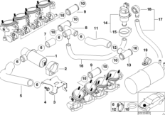 Клапан регулир.х.х./клапан вент.топ.бака для BMW E39 M5 S62 (схема запасных частей)