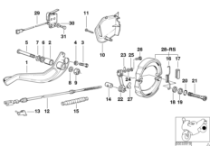 Тормозной механизм заднего колеса для MOTO 2473 R 100 R Mystik 94 0 (схема запасных частей)