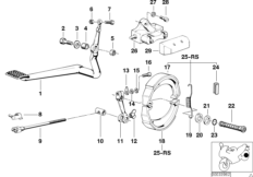 Тормозной механизм заднего колеса для BMW 248 R65 0 (схема запасных частей)