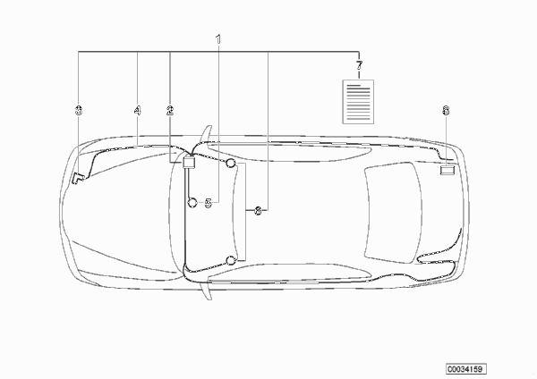 Система сигнализации для BMW Z3 Z3 1.9 M43 (схема запчастей)