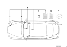 Система сигнализации для BMW E34 520i M50 (схема запасных частей)