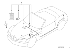 Система сигнализации для BMW Z3 Z3 1.9 M43 (схема запасных частей)