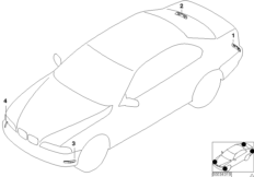 Отражатель для BMW E46 M3 CSL S54 (схема запасных частей)