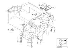 Деталь заднего кронштейна для BMW 259S R 1100 S 98 (0422,0432) 0 (схема запасных частей)