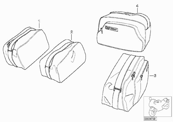 Чехол для чемод./верхнего контейнера для BMW 89V3 K 1200 LT 99 (0545,0555) 0 (схема запчастей)