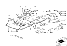 Теплоизоляция/воздуховод для BMW E36 M3 S50 (схема запасных частей)
