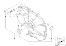 Картер коробки передач/ крышка для BMW 89V3 K 1200 LT 99 (0545,0555) 0 (схема запасных частей)