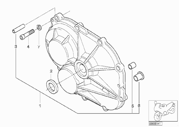 Картер коробки передач/ крышка для BMW 89V3 K 1200 LT 04 (0549,0559) 0 (схема запчастей)