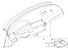 Декоративные планки Interieur для BMW E46 M3 S54 (схема запасных частей)