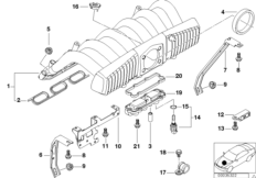 Система впуска для BMW E36 323ti M52 (схема запасных частей)