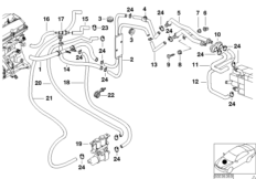 Шланги насос-клапан/ автом.сист.кондиц. для BMW E39 525d M57 (схема запасных частей)