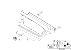 боковая обшивка задняя для BMW E46 330Ci M54 (схема запасных частей)