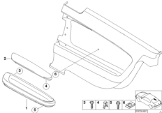 Подлокотник Зд для BMW E46 330Cd M57N (схема запасных частей)