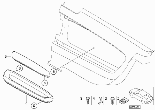 Подлокотник Зд для BMW E46 318Ci M43 (схема запчастей)