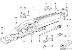 Система впуска для BMW E38 750iLP M73N (схема запасных частей)