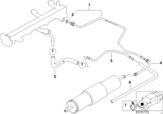 Топливопровод для BMW E46 316Ci M43 (схема запасных частей)