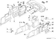Обшивка багажного отделения для BMW E38 L7 M73N (схема запасных частей)
