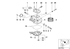 Глушитель шума всасыв./сменн.эл.фильтра для BMW K30 R 1200 CL (0442,0496) 0 (схема запасных частей)