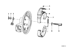 Тормозной механизм заднего колеса для BMW T69 R69 S 0 (схема запасных частей)