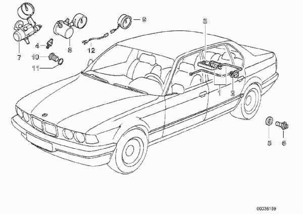 Система подачи воздуха для BMW E38 750iLS M73N (схема запчастей)