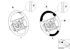 Инд.спорт.рул.колесо в M-ст.с НПБ SA 710 для BMW E34 525td M51 (схема запасных частей)