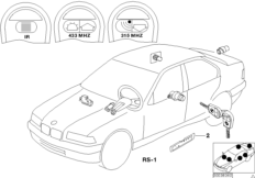 одновременное запирание для BMW E36 316i M43 (схема запасных частей)