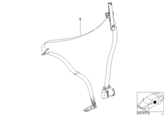 Ремень безопасности для BMW E65 730d M57N2 (схема запасных частей)