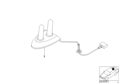 Детали сдвоенной телефонной антенны для BMW E38 L7 M73N (схема запасных частей)
