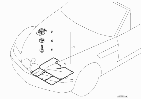 Защитная оболочка от грызунов для BMW Z3 Z3 1.9 M43 (схема запчастей)
