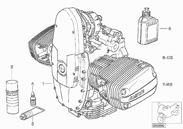 Двигатель для MOTO R22 R 850 RT 02 (0417) 0 (схема запчастей)