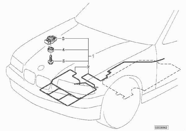 Защитная оболочка от грызунов для BMW E36 316i M40 (схема запчастей)