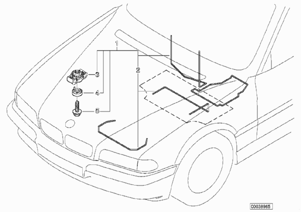 Защитная оболочка от грызунов для BMW E38 730d M57 (схема запчастей)
