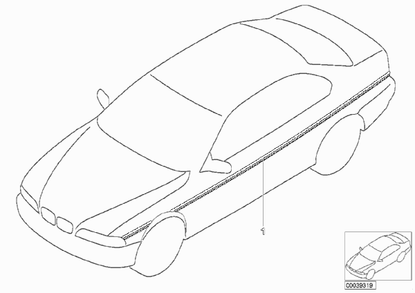 Индивид.декоративные полосы "Deco-Line" для BMW E36 318tds M41 (схема запчастей)