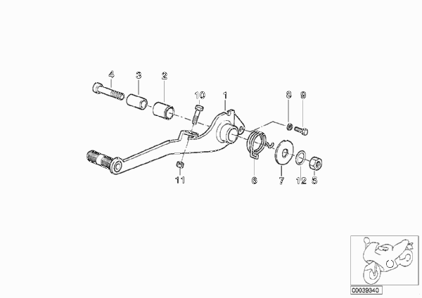 Педаль тормоза для BMW 259T R 1100 RT 96 (0413,0418) 0 (схема запчастей)