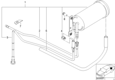 Фильтр с активир. углем/трубопроводы для BMW E36 316i 1.9 M43 (схема запасных частей)