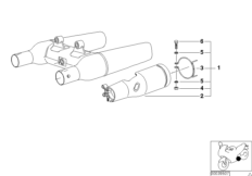 Накладка выпускной трубы для BMW 59C3 R 1200 C Indep. 00 (0405,0433) 0 (схема запасных частей)