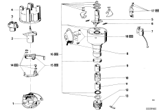 Детали распределителя зажигания для BMW NK 2000tii 4-Zyl (схема запасных частей)