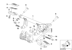 Система упоров для ног для BMW 59C3 R 1200 C Indep. 00 (0405,0433) 0 (схема запасных частей)