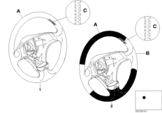 Инд.спорт.рулевое колесо с НПБ SA 255 для BMW E36 318tds M41 (схема запасных частей)