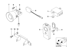 Детали симплексной телефонной установки для BMW E39 540iP M62 (схема запасных частей)