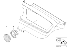 Детали бок.обшив.Зд с сист.HiFi/Top-HiFi для BMW E46 323Ci M52 (схема запасных частей)