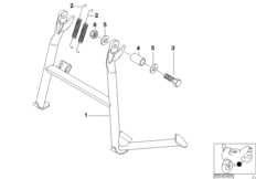 Центральная подставка для BMW R131 G 650 GS 09 (0180) 0 (схема запасных частей)