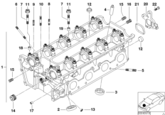 головка блока цилиндров для BMW E39 M5 S62 (схема запасных частей)