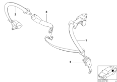 Ремень безопасности Зд для BMW E38 L7 M73N (схема запасных частей)