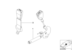 Поясной ремень Пд для BMW E38 740d M67 (схема запасных частей)
