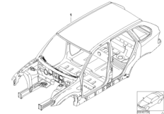 Каркас кузова для BMW E53 X5 3.0d M57N (схема запасных частей)