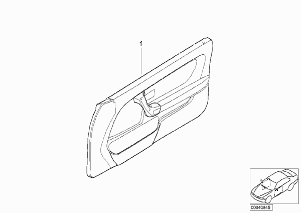 Индивид. обшивка двери частично кожа для BMW E36 316i 1.6 M43 (схема запчастей)