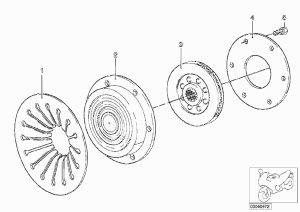 Ведомый диск сцепления для BMW 2474 R 100 RS 0 (схема запчастей)