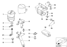 Подкачив. насос/ датчики/ доп.элем. DSC для BMW E46 330Ci M54 (схема запасных частей)