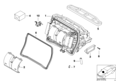 Детали корпуса кондиционера для BMW E46 330xd M57N (схема запасных частей)